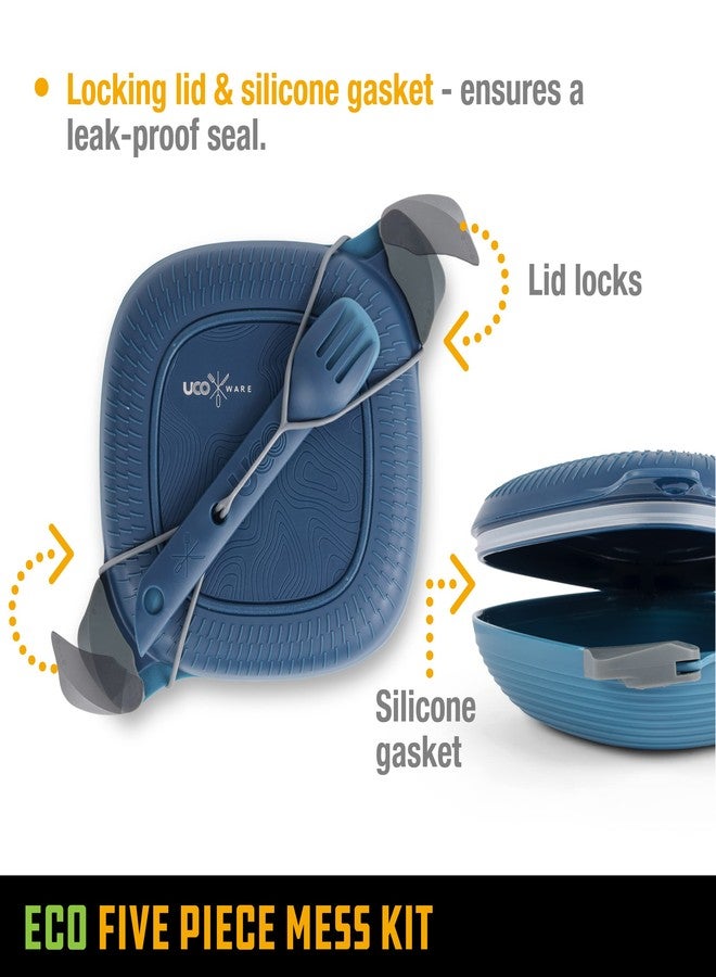 UCO Recycled ECO 5-Piece Camping Mess Kit with Bowl, Plate, and Switch Camping Spork - Image 3